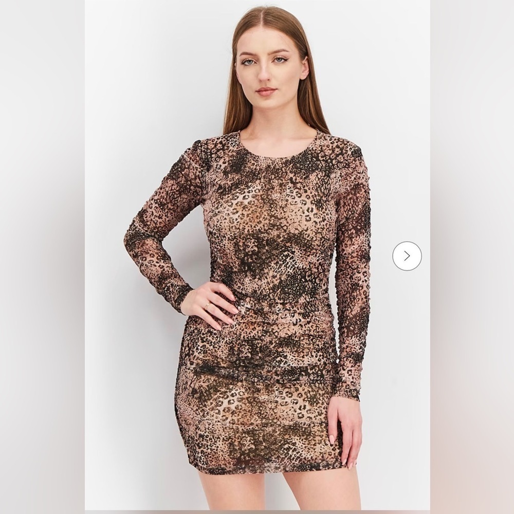 Women’s‎ BB Dakota by Steve Madden printed body on ruched mini dress XS